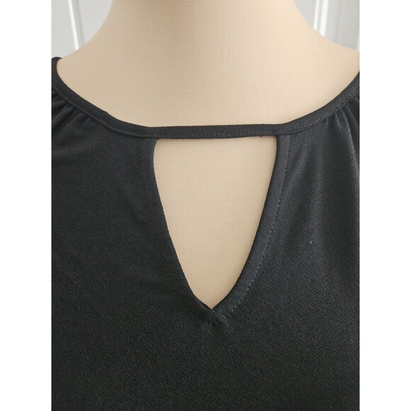 Adrianna Papell Black Keyhole Longsleeved Blouse Nwt  S - Picture 4 of 9